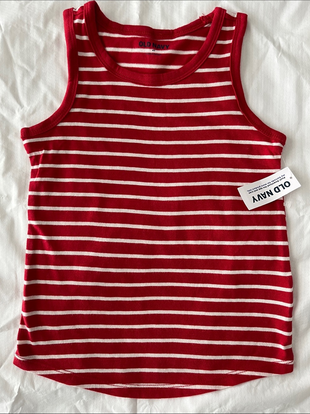Old Navy Red & White Striped Kids Tank Top